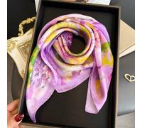 1 Stück Eleganter Retro-Muster Leichter Satin-Quadratischer Faux-Seidentuch, Boho-Stil Lässiger Damen Halstuch, Schal, Dünner & Bequemer Damen Kopftuc