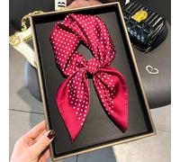 1 Stück Eleganter Vintage Damen Satin Quadratischer Schal mit Polka Punkt Muster, Boho Vintage Lässiger Damen Halstuch, Schal, leicht und dünn, bequem