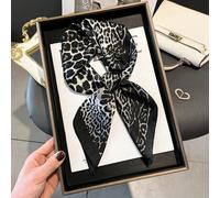 1 Stück Eleganter Vintage Leopard Muster Leichter Quadratischer Satinähnlicher Schal für Damen, Bohemian Retro Lässiger Halstuch/Schal, Dünn und Beque