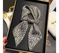 1 Stück Eleganter Vintage Leoparden-Muster Dünner Quadratischer Faux-Seide Schal für Damen, Boho Vintage Lässiger Damen Halstuch, Schal, leicht und dü