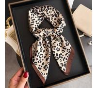 1 Stück Eleganter Vintage Leoparden-Muster Dünner Quadratischer Faux-Seide Schal für Frauen, Boho Vintage Lässiger Damen Halstuch, Schal, Leicht und D