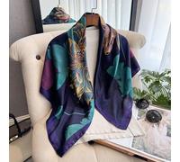 1 Stück elegantes Blumenmuster 90cm Damen Bandana Schal, geeignet für Lässig und modischen Street-Style als Halstuch, Haartuch, Outdoor-Sonnenschutzsc