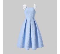 1 Stück elegantes Jacquard-Gewebe-Kleid ohne Ärmel mit abnehmbarer Schleife, Perlendekor, ausgestellter Rock für Teenager-Mädchen, geeignet für den tä