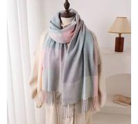 1 Stück Fall Winter Women's Elegant Vintage Multi Color Plaid Stripe Faux Cashmere Scarf Shawl, With Tassels, Unisex Winter Warm Thick Style Neck Scar
