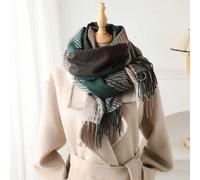 1 Stück Fall Winter Women's Elegant Vintage Multi Color Plaid Stripe Faux Cashmere Scarf Shawl, With Tassels, Unisex Winter Warm Thick Style Neck Scar