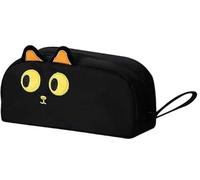 1 Stück Federmäppchen Für Schwarze Katzen, 4 Stück Süßes Bequemlichkeitsbuch Für Schwarze Katzen, Tierförmige Schreibwarentasche, Selbstklebender Aufkleber Für Nachrichtennotizen.