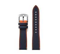 1 Stück FKM Segeltuch-Uhrenarmband 18 mm, 20, 22, 24, passend for Swatch X (Herren und Damen)(Blue Orange,18mm)