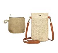 1 Stück Für Die Mobilfunkbeutel Von Damen Und 1 Stück Münzen, Stroh Umhängetasche, Sommerurlaubs -Reisetasche, Boho -Crossbody -Tasche.