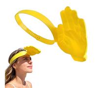 1 Stück Gelber 3D Handflächen-Sonnenhut, Kreative Faust-Schirme Mütze mit Stirnband, Lustiges Accessoire für UV-Schutz, Party Strand und Reisen