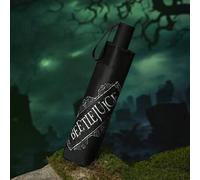 1 Stück gestreifter & Buchstaben-Grafik Regenschirm, UV-Schutz, geeignet für Schule, Arbeit, Outdoor und täglichen Gebrauch, entworfen für Studenten,