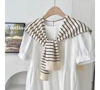 1 Stück gestreifter kurzer Schal für Frauen, ideal als Fake Kragen für Ausgehsituationen und um dein Outfit aufzuwerten, Schulzubehör für Frauen