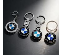 1 Stück glitzernder Diamant BMW Schlüsselanhänger - modisches Auto Accessoire, besetzt mit funkelnden Diamanten, mit goldfarbenem Metallring und Kette