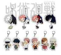 1 Stück Gojo, Yuji, Sukuna, Geto, Nanami, Megumi Acryl Anime Charakter Schlüsselanhänger, Schlüsselring, Cartoon Accessoire, Handyanhänger, Auto Schlü