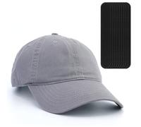 1 Stück Grau Vintage Basecap，Baumwolle Cap，Einstellbare Basecap mit Anti-Schweiß-Aufkleber ，Verstellbare Baseball Cap Herren und Damen