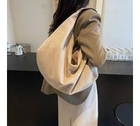 1 Stück große Kapazität einfarbige Wildleder Tragetasche, Damen lässige Hobo-Tasche, modische Schulter- und Unterarmtasche, geeignet für den täglichen