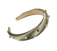 1 Stück grünes Diamant-Stirnband aus Strass-Satin-Stoff, Kunststoff-Stirnband, geeignet für Haarschmuck, Unisex (grün)