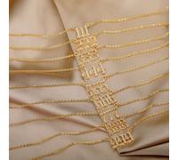 1 Stück Halskette Kupfer Strass Dekor, Nummer für Pärchen ( 111-999 )