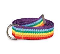 1 Stück Herren Damen Gürtel RegenbogenGürtel, 135 Cm Gürtel Mit Doppelter Ringschnalle, Gestreifter Kontrast Plus Größe Canvas-Gurtband, Beiläufiger Wilder Super Langer Dekorativer Segeltuchgürtel