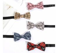 1 Stück Herren Lässig Mode karierter gestreifter Doppelschicht Fliege, erhältlich in Rosa/Blau/Khaki/Rot/Gelb, geeignet für Hochzeiten, Zeremonien, Mo