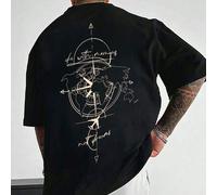 1 Stück Herren modisches, locker sitzendes Kurzarm T-Shirt mit Muster | Exquisites Design | Essentiell für den Sommer | Leicht zu kombinieren, um Dein