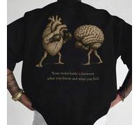 1 Stück Herren modisches, locker sitzendes Kurzarm T-Shirt mit Muster | Exquisites Design | Essentiell für den Sommer | Leicht zu kombinieren, um Dein
