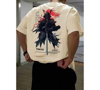 1 Stück Herren modisches, locker sitzendes Kurzarm T-Shirt mit Muster | Exquisites Design | Essentiell für den Sommer | Leicht zu kombinieren, um Dein