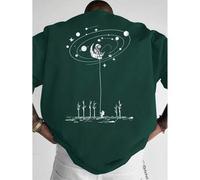 1 Stück Herren modisches, locker sitzendes Kurzarm T-Shirt mit Muster | Exquisites Design | Essentiell für den Sommer | Leicht zu kombinieren, um Dein