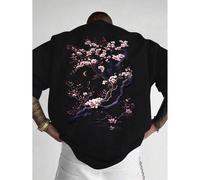 1 Stück Herren modisches, locker sitzendes Kurzarm T-Shirt mit Muster | Exquisites Design | Essentiell für den Sommer | Leicht zu kombinieren, um Dein