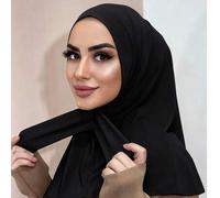 1 Stück Hijab-Kappe, modisch, lässig, elegant, sofortiger Schal, Sport-Knopf-Kopfbedeckung, klassisch, minimalistisch, bescheiden, Modal-Glanz-Baumwol