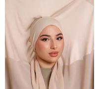 1 Stück Instant Hijab mit Magnetverschluss, Chiffon-Schal-Kombi mit Jersey-Strick-Unterkopfbedeckung, 3-in-1 Instant-Kopftuch, seidig weicher, atmungs