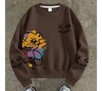 1 Stück Jungen "SEI FREUNDLICH" Text - Element Rundhals Sweatshirt, bequem, Frühling Herbst Spazierengehen personalisierter Stil