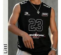 1 Stück Jungen Sommer Ärmelloses Trägershirt, amerikanischer Street-Style Nummer 23 Muster, locker sitzend, sportlich, Oversized Streetwear/Lässiges v
