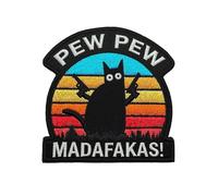 1 Stück Katze Schwarz Katze Regenbogen Stickerei Aufnäher für Kleidung Rucksack Jacken Hundegeschirr