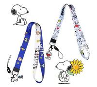 1 Stück Kawaii Snoopy Handy Lanyard - Süßer Umhängeband-Anhänger mit Anime Anhänger, universell verstellbares langes Hängeseil mit Clip, Anti-Verlust