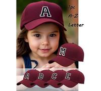 1 Stück Kinder 26 Buchstaben Baseball Kappe, modischer Mädchen Sonnenschutz Hut mit UV-Schutz, verstellbar, Kinder Sonnenhut, Lässig Kappe für Mädchen