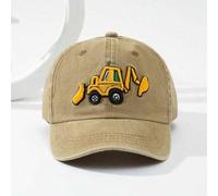 1 Stück Kinder Baseball Kappe mit Bagger Stickerei, Größenverstellbar, Outdoor Lässig Sonnenschutz, geeignet für alle Jahreszeiten, Frühling/Sommer