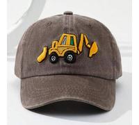 1 Stück Kinder Baseballkappe mit bunter Bagger-Stickerei, outdoor lässig, in Größe verstellbar, Sonnenschutz, vielseitig einsetzbar, ganzjährig, Frühl