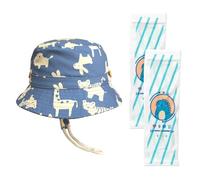 1 Stück Kinder-Eimerhut, 1 Paar Kinderärmel, Kinder-Sonnenhut, Verstellbarer Eimerhut, Cartoon-Druck-Strandhut, Niedlicher Tier-Sonnenhut