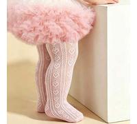 1 Stück Kinder Frühling/Sommer dünne rosa Strumpfhosen mit Herzmuster, süße niedliche zarte hautfreundliche Cut Out Tanzsocken, klassische modische at