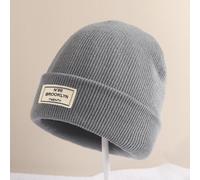 1 Stück Kinder Outdoorkappe aus Feinstrick mit Brooklyn Muster in einfarbig, bequem für alle Jahreszeiten, Lässig kappe