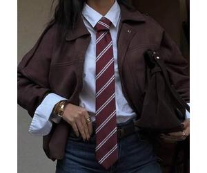 1 Stück klassische gestreifte JK Uniform Krawatte für Frauen, geeignet für Schüler und Teenager, kariertes Muster, Kostümparty Accessoire