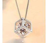 1 Stück Kupferne Würfel Anhänger Halskette, Besetzt Mit Zirkonia Im Würfel-liebes-design