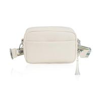 1 Stück lässige Umhängetasche mit 1 Quastenanhänger, tragbares Aufbewahrungswerkzeug, modische PU-Umhängetasche, Handytasche mit mehreren Fächern, verstellbare Damentasche, geeignet für Reisen (weiß)