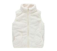 1 Stück lässiger minimalistischer College-Stil niedlicher und süßer flauschiger, warmer, windundurchlässiger Ärmelloser Strickjacken-Pullunder mit Pol