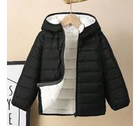 1 Stück Lässiger, vielseitiger, bequemer, weiter, einfarbiger, praktischer Reißverschluss Kapuzen-Steppmantel für Kleine Jungen, Steppmantel, Winterma