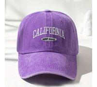 1 Stück Lila Unisex-baseballkappe Im Y2k-stil Mit Aufgestickter "california West Coast"-stickerei, Sonnenschutzhut Für Den Außenbereich Für Sport, Täg