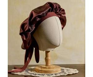 1 Stück luxuriöse Satin & Seide Schlafhaube - Verstellbarer Komfortfit mit Bindeband - Unisex Nacht-Haarschutz für Männer & Frauen, Heim-Badezimmer-De