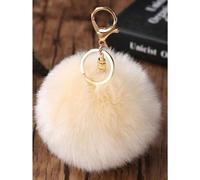 1 Stück Mehrfarbiger 8cm Flauschiger Fellbommel Schlüsselanhänger, Weicher fellartiger Bommel Autoschlüsselanhänger, Schlüsselanhänger Schlüsselhalter