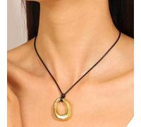 1 Stück Metall Cut Out asymmetrische geometrische Multi-Element Herz Anhänger Halskette, modische Damen Lässig Street Party Schmuck, Valentinstag Gesc