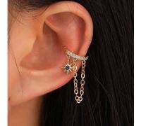 1 Stück minimalistischer, eleganter Messing Stern Quasten Clip-On Ohrringe, geeignet für den täglichen Gebrauch von Frauen und Feiertage